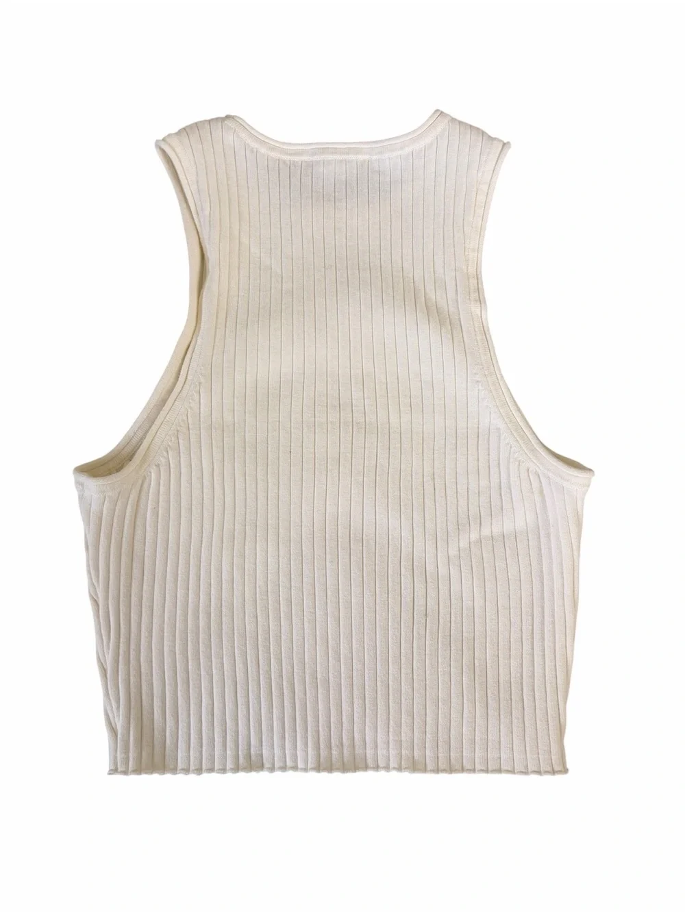 Reformation Cream Ribbed Crop Tank - Picture 2 of 3